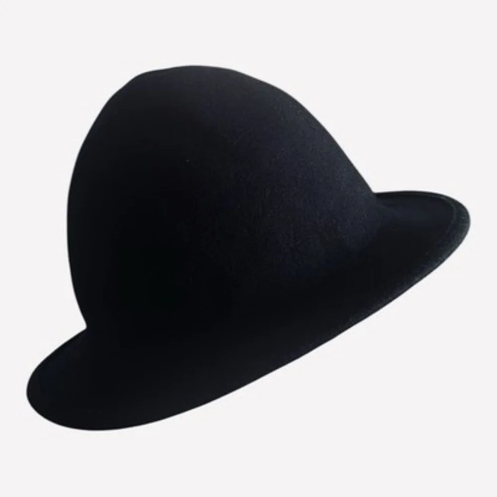 Vintage Lids 100% Wool Felt Bucket Hat Black Tall Crown One Size Unisex EXC